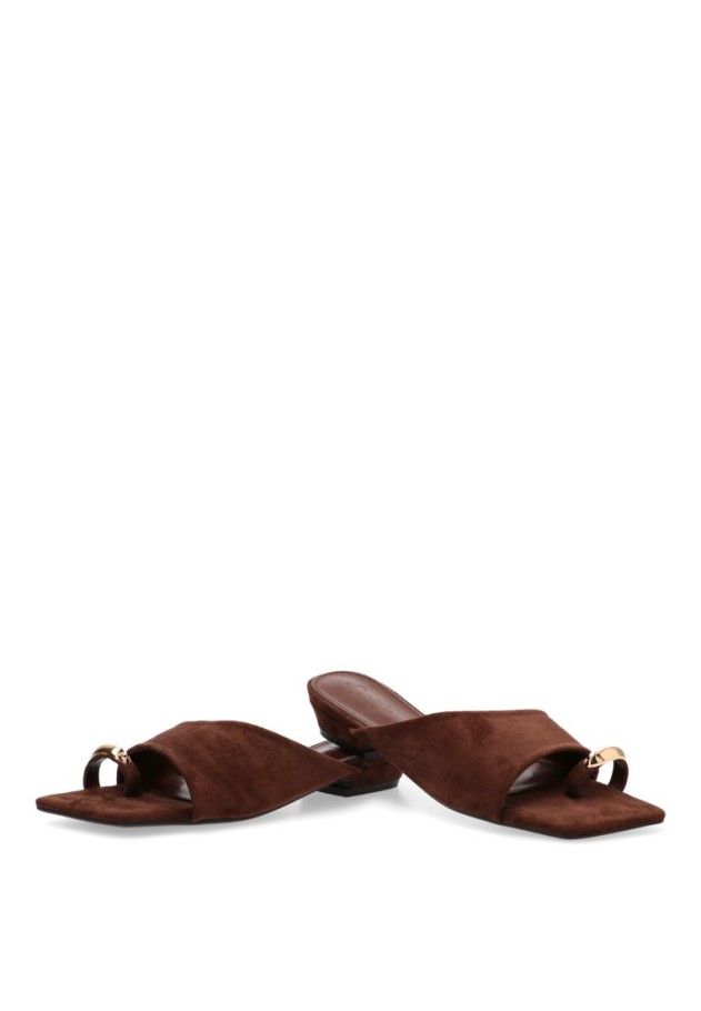 Sandalia marrón con tacón medio de mujer SORAIA modelo TC-2A038