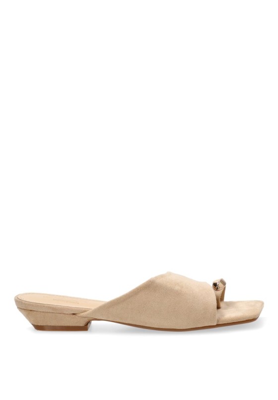 Sandalia beige con tacón medio de mujer SORAIA TC-2A038