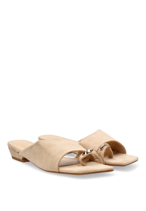 Sandalia beige con tacón medio de mujer SORAIA TC-2A038