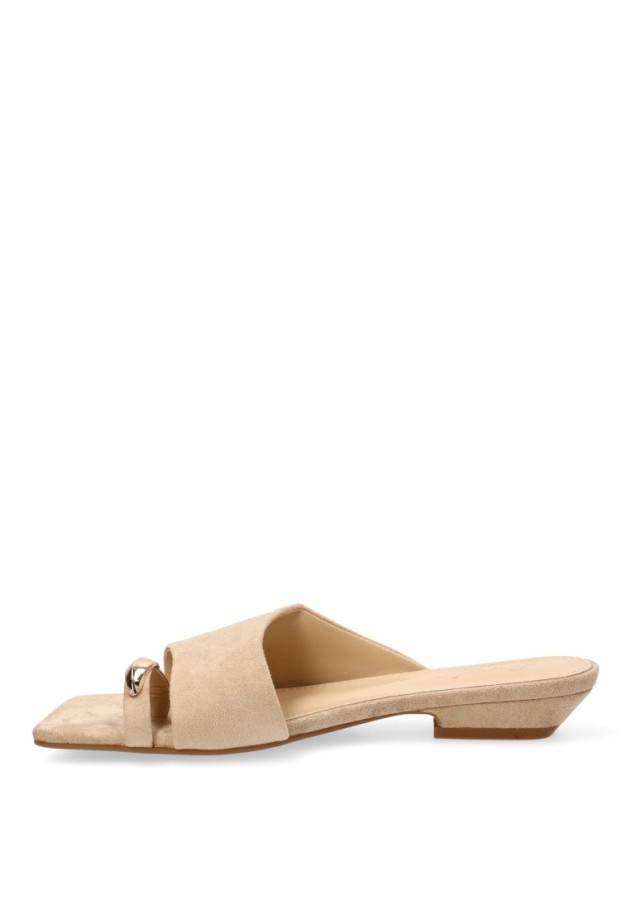 Sandalia beige con tacón medio de mujer SORAIA TC-2A038