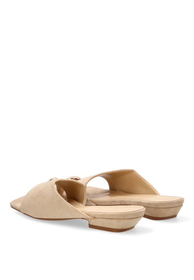 Sandalia beige con tacón medio de mujer SORAIA TC-2A038