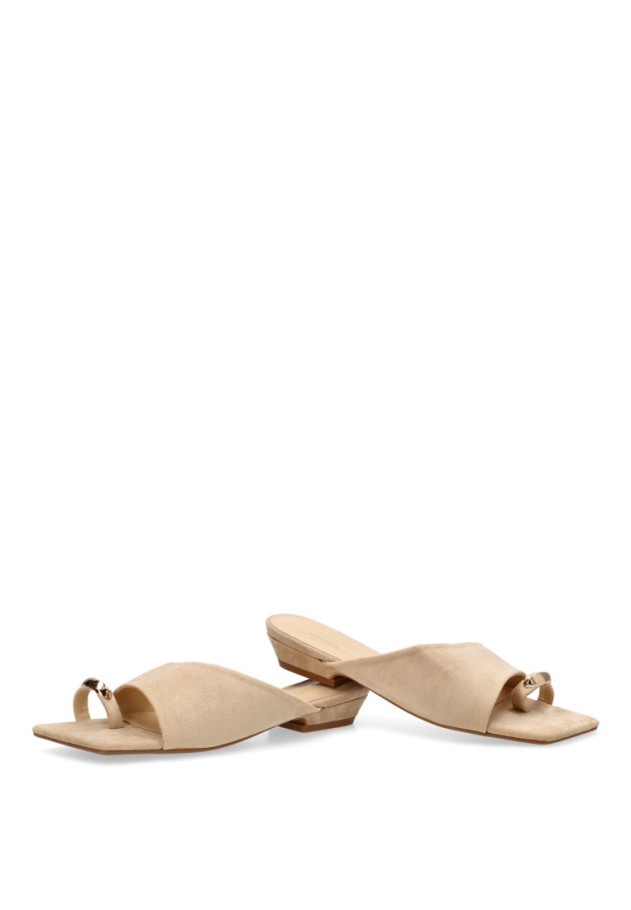 Sandalia beige con tacón medio de mujer SORAIA TC-2A038