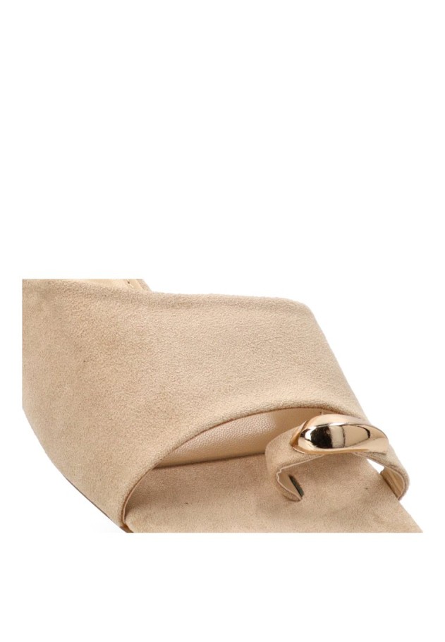 Sandalia beige con tacón medio de mujer SORAIA TC-2A038