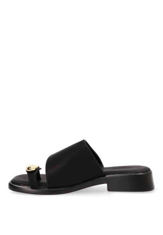 Sandalia negra de mujer SORAIA SJ-2A041 con tacón medio