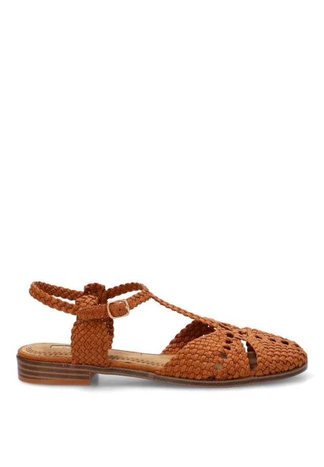 Sandalia de cuero sintético con suela plana para mujer LUNA TREND M6391