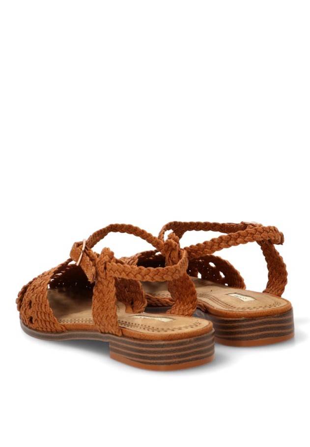 Sandalia de cuero sintético con suela plana para mujer LUNA TREND M6391