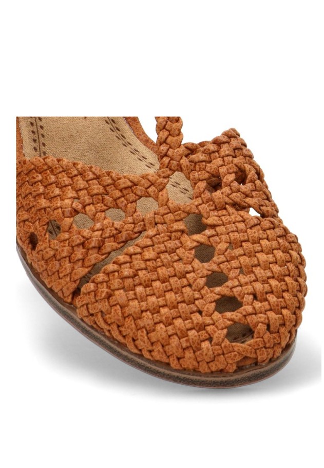 Sandalia de cuero sintético con suela plana para mujer LUNA TREND M6391