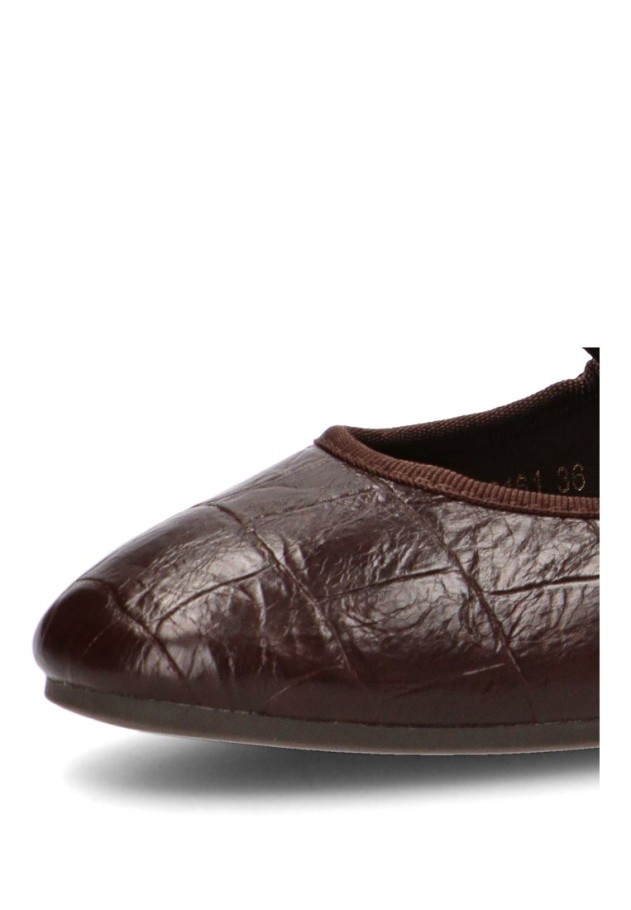 Bailarina café con suela plana para mujer Luna Collection YS-6161
