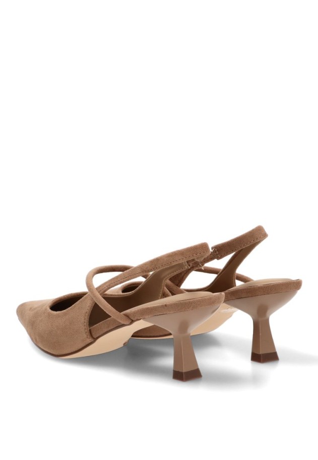 Salón destalonado de mujer Luna Collection BS-6056 beige con tacón medio