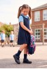 Zapato colegial de niña PABLOSKY 3342 en piel marino con suela plana