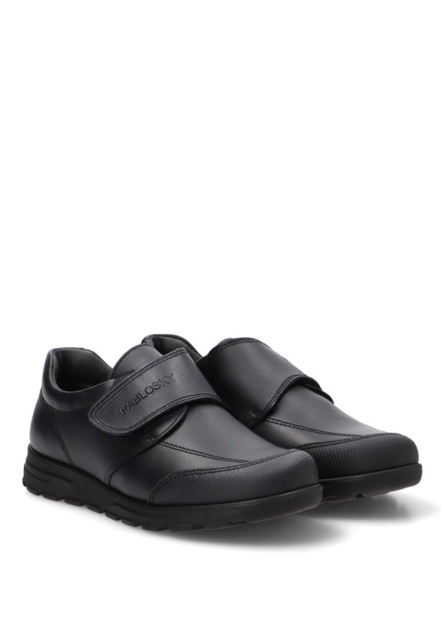 Zapato colegial en piel azul de niño PABLOSKY 3345