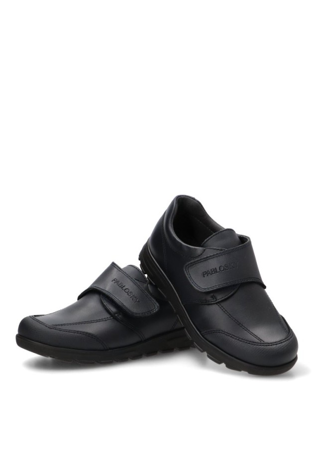 Zapato colegial en piel azul de niño PABLOSKY 3345