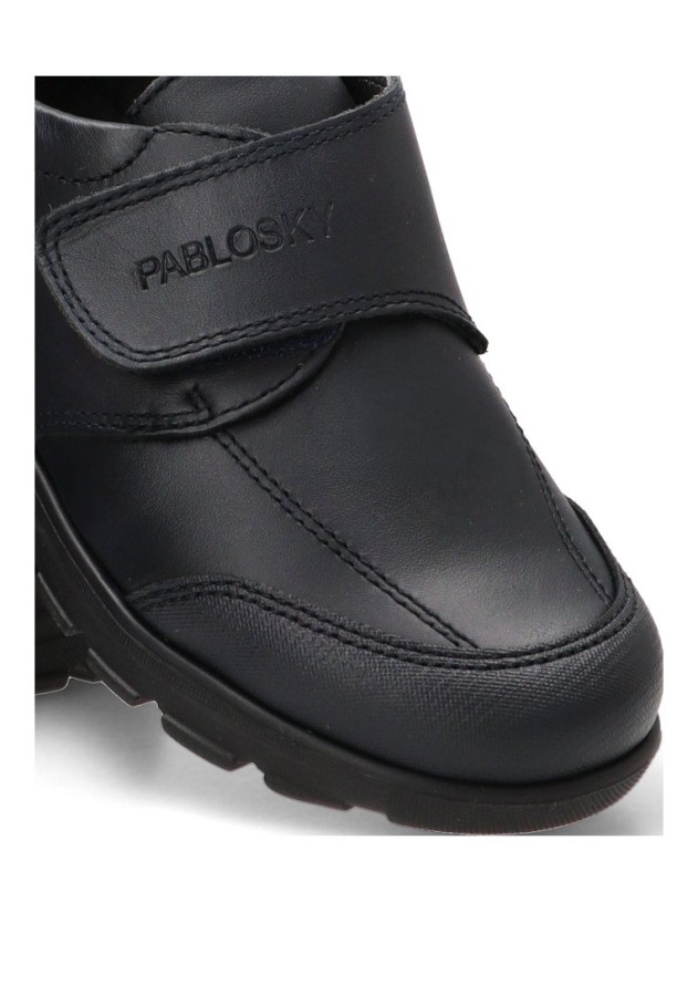 Zapato colegial en piel azul de niño PABLOSKY 3345