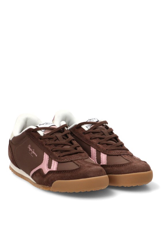 Deportivo casual textil marrón con suela plana PGS400022 para mujer PEPE JEANS
