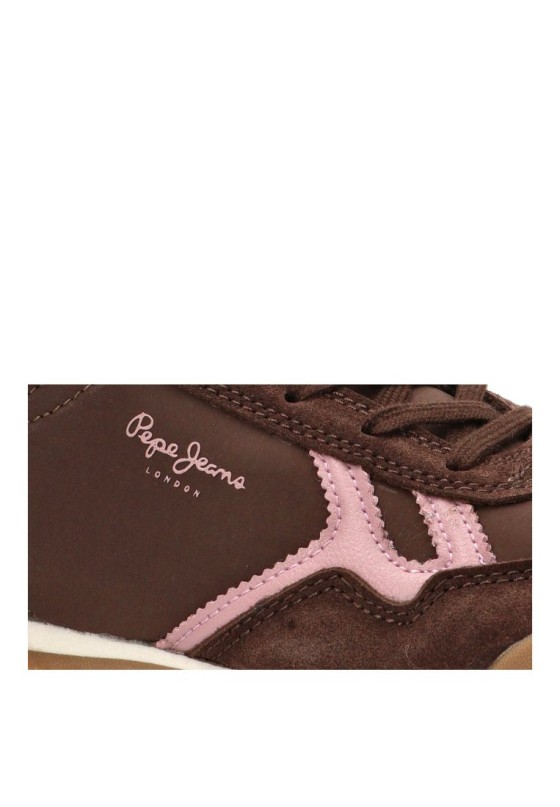 Deportivo casual textil marrón con suela plana PGS400022 para mujer PEPE JEANS