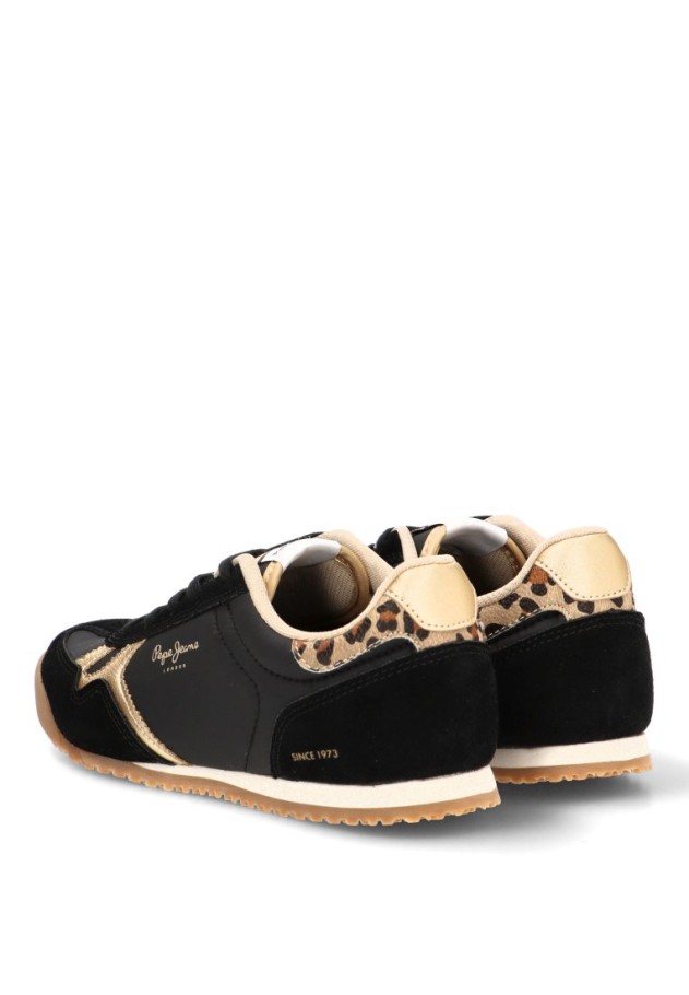 Deportivo textil negro con suela plana para mujer PEPE JEANS PGS400023
