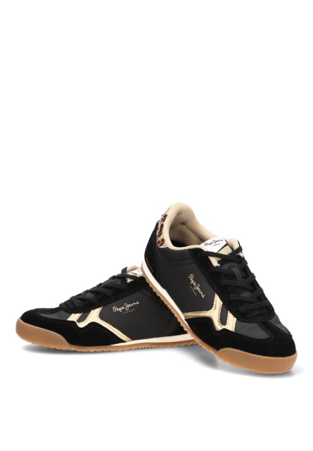 Deportivo textil negro con suela plana para mujer PEPE JEANS PGS400023