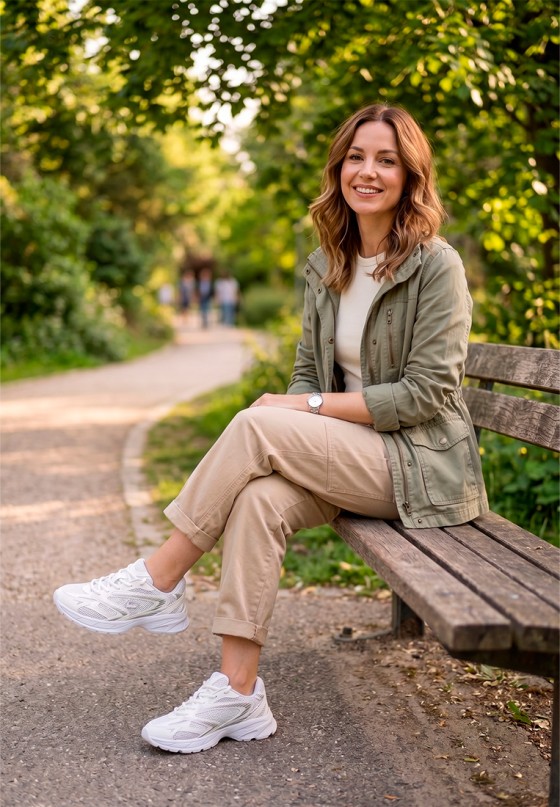 Deportivo blanco sintético con suela plana para mujer LACOSTE 51SUJ0012