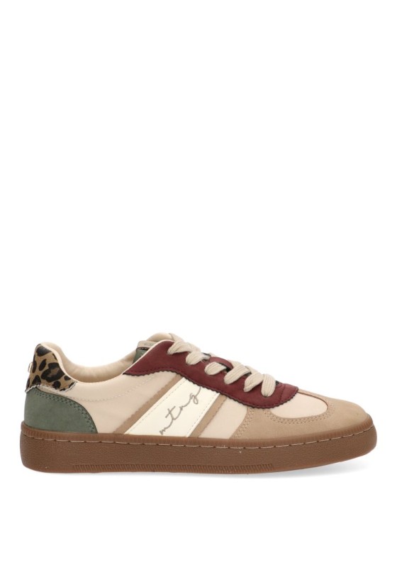 Deportivo casual de mujer MUSTANG 60860 en beige sintético con suela plana