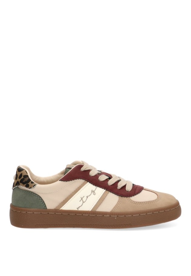 Deportivo casual de mujer MUSTANG 60860 en beige sintético con suela plana