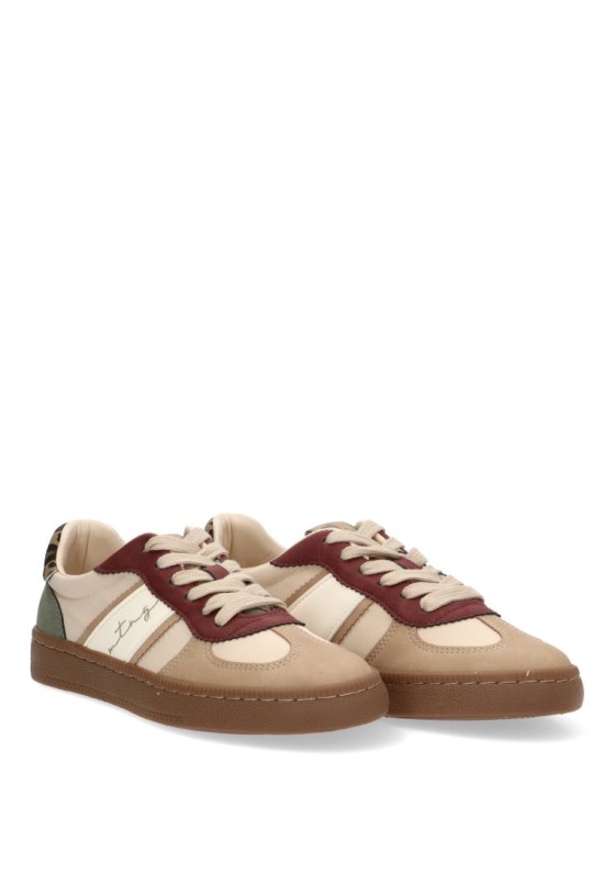 Deportivo casual de mujer MUSTANG 60860 en beige sintético con suela plana
