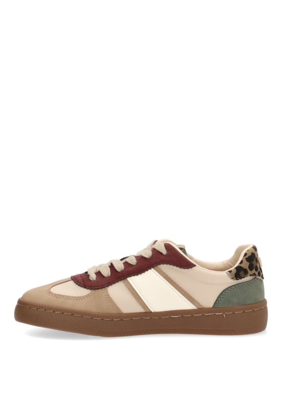 Deportivo casual de mujer MUSTANG 60860 en beige sintético con suela plana