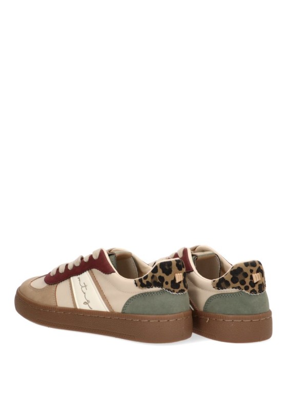 Deportivo casual de mujer MUSTANG 60860 en beige sintético con suela plana