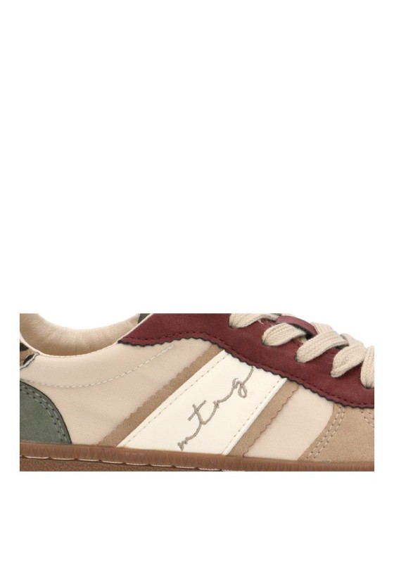 Deportivo casual de mujer MUSTANG 60860 en beige sintético con suela plana