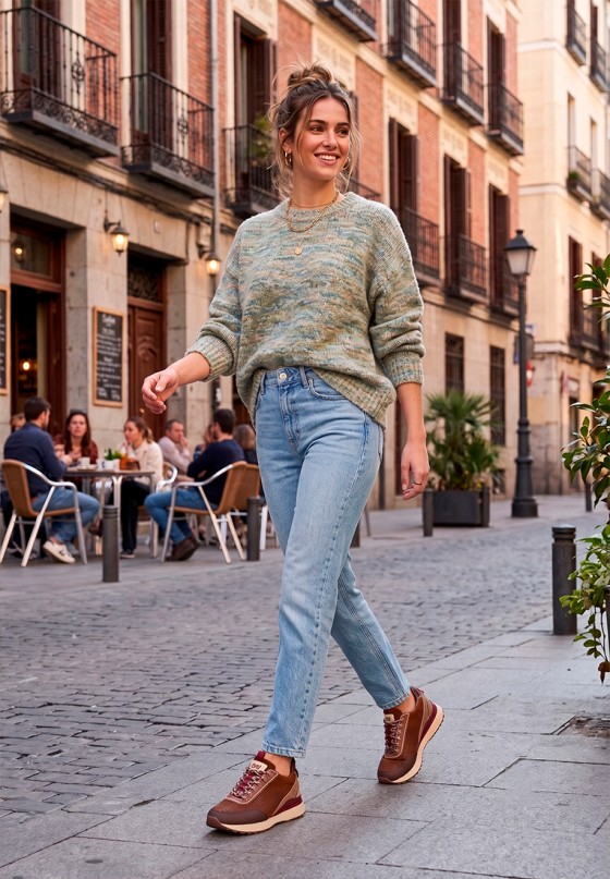 Deportivo casual de mujer ANEKKE 43308 en cuero sintético y suela plana