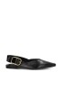 Bailarina destalonada XTI 146399 para mujer en negro con hebilla y suela plana