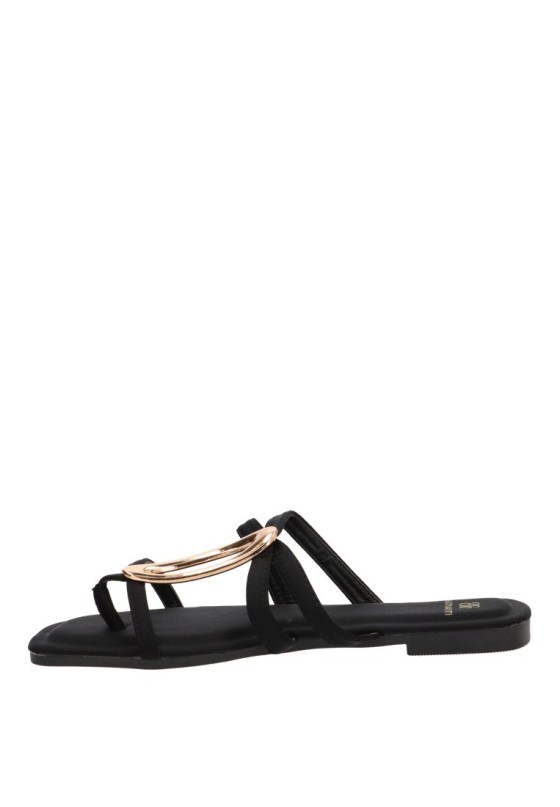 Sandalia negra de mujer Luna Collection NHG-5688