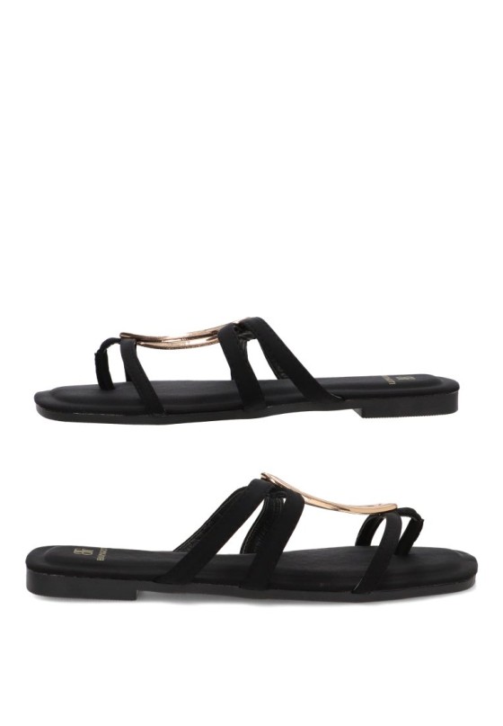 Sandalia negra de mujer Luna Collection NHG-5688