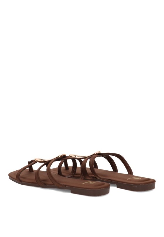 Sandalia plana café de mujer Luna Collection NHG-5688