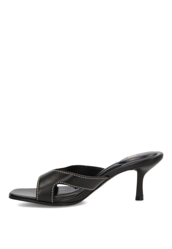 Sandalia pala negra de tacón alto para mujer BP-5721