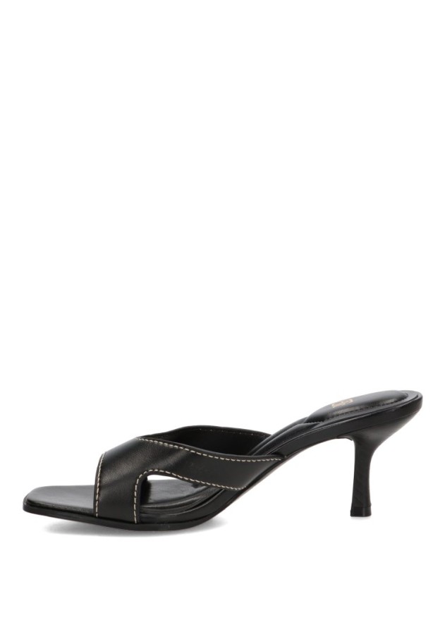 Sandalia pala negra de tacón alto para mujer BP-5721