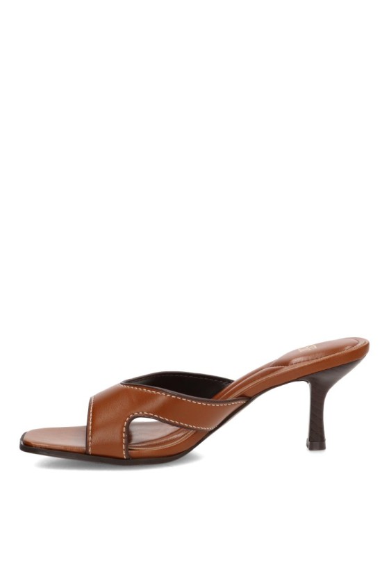 Sandalia pala camel de tacón alto para mujer Luna Collection BP-5721