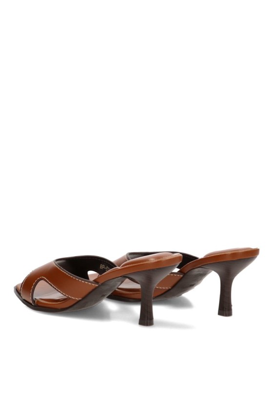 Sandalia pala camel de tacón alto para mujer Luna Collection BP-5721