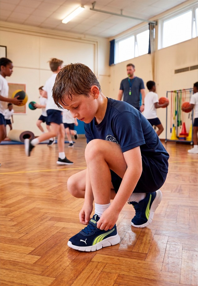 Deportivo azul PUMA 401519 para niño con cierre de velcro