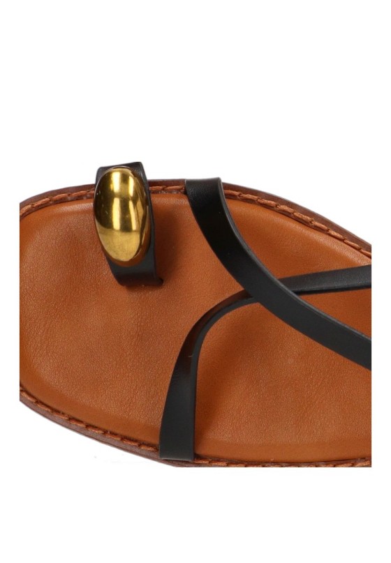 Sandalia negra SORAIA GZ-1U42 para mujer con suela plana