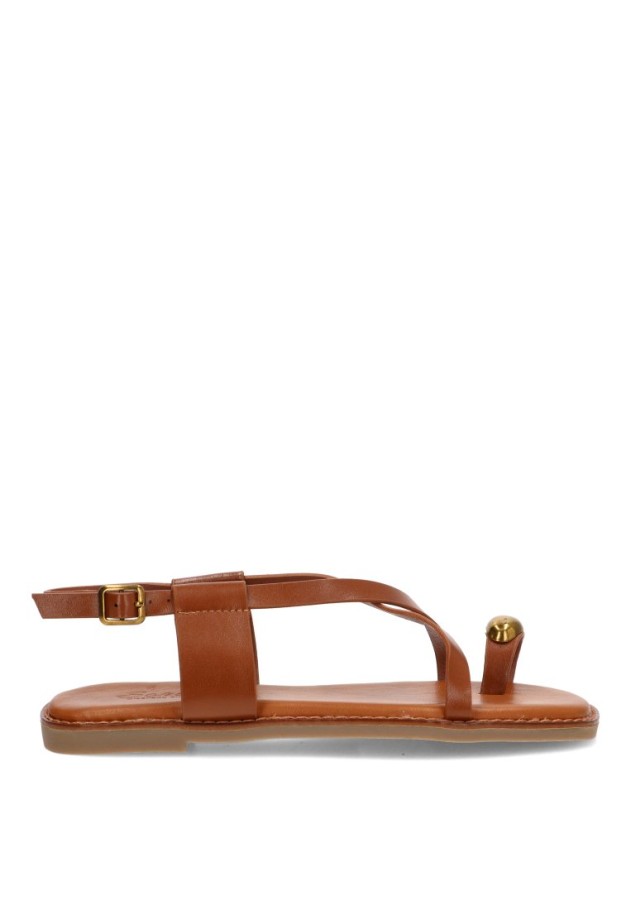 Sandalia plana camel de mujer SORAIA GZ-1U42