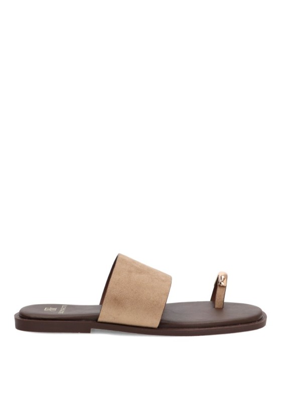 Sandalia kaki con suela plana de mujer Luna Collection HG-5685