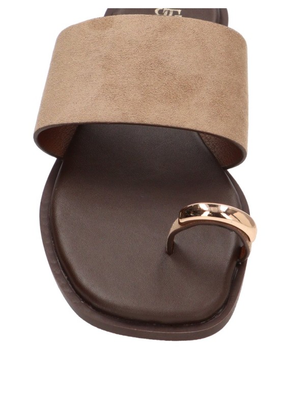 Sandalia kaki con suela plana de mujer Luna Collection HG-5685