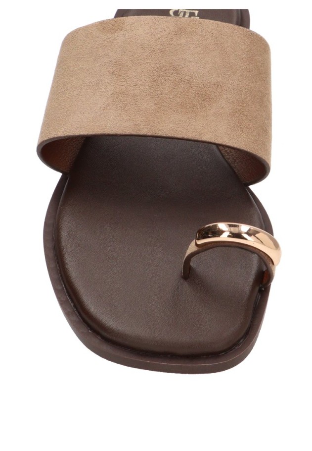 Sandalia kaki con suela plana de mujer Luna Collection HG-5685