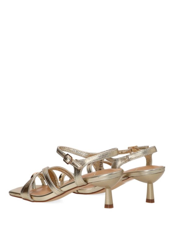 Sandalia oro con tacón medio para mujer BUONAROTTI A-5742