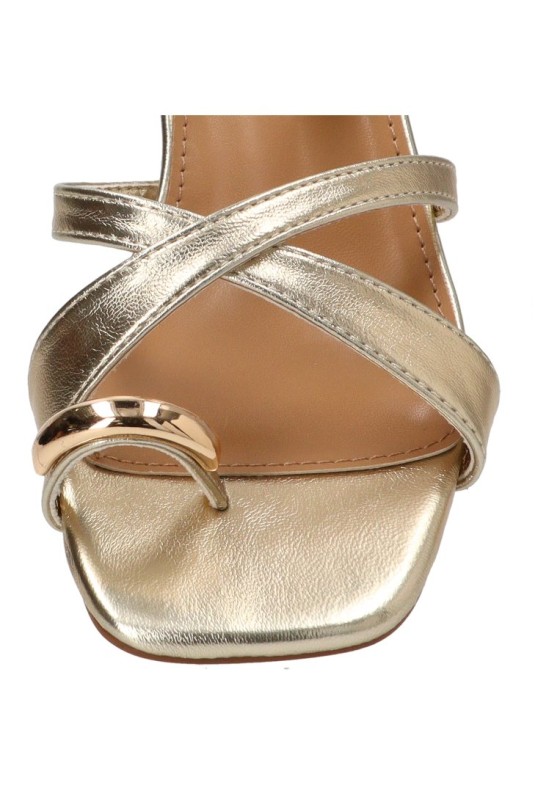 Sandalia oro con tacón medio para mujer BUONAROTTI A-5742