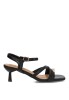 Sandalia con tacón medio y cierre de hebilla para mujer BUONAROTTI A-5742 en negro