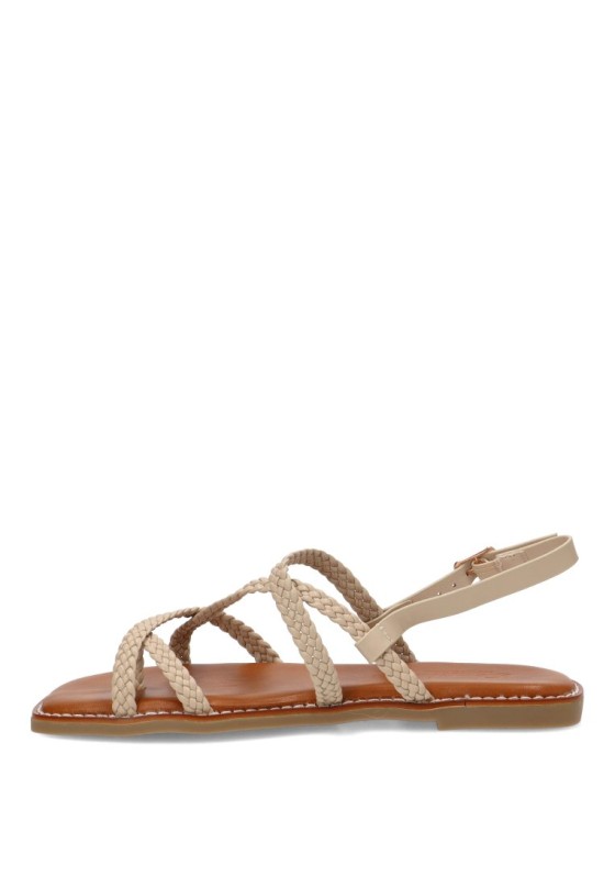 Sandalia Soraia con trenzado cruzado beige GZ1U4