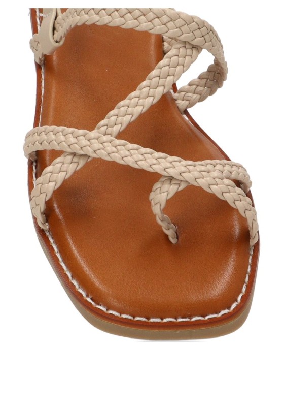 Sandalia Soraia con trenzado cruzado beige GZ1U4