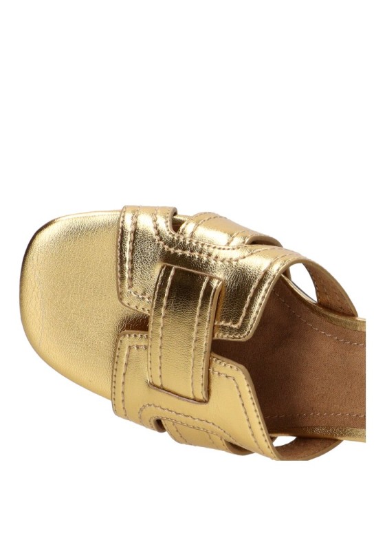 Sandalia de mujer LUNA TREND M6307 en oro con tacón medio