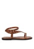 Sandalia plana camel con tachuelas para mujer Luna Collection HG-5806